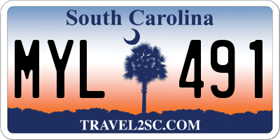 SC license plate MYL491