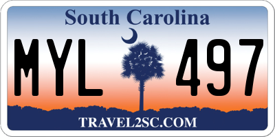 SC license plate MYL497