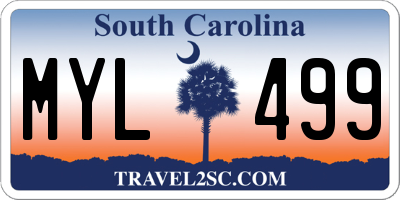 SC license plate MYL499