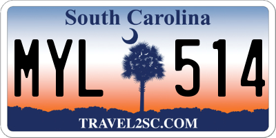 SC license plate MYL514