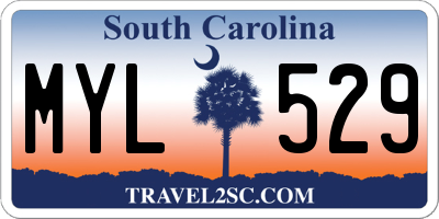 SC license plate MYL529
