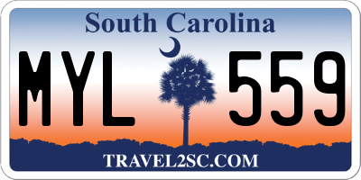 SC license plate MYL559