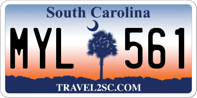 SC license plate MYL561