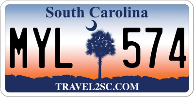 SC license plate MYL574