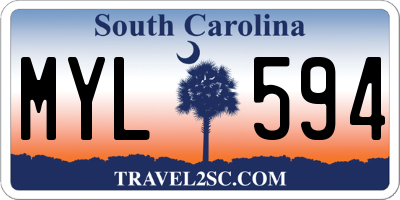 SC license plate MYL594