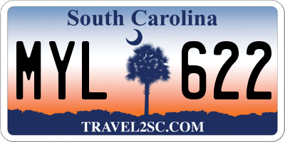 SC license plate MYL622