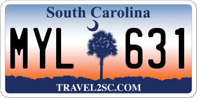 SC license plate MYL631