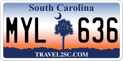 SC license plate MYL636