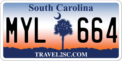 SC license plate MYL664