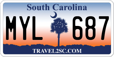 SC license plate MYL687