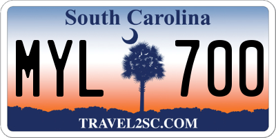 SC license plate MYL700