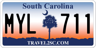 SC license plate MYL711