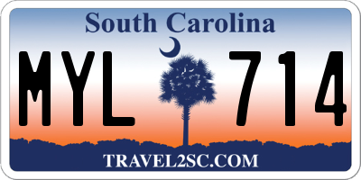 SC license plate MYL714