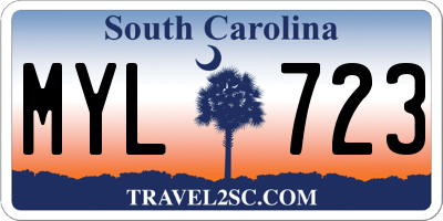 SC license plate MYL723
