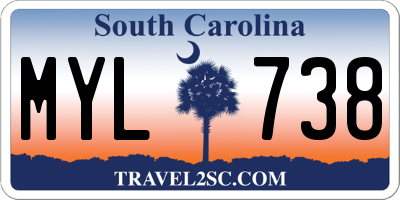 SC license plate MYL738