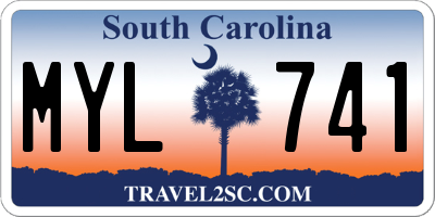 SC license plate MYL741