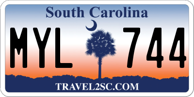 SC license plate MYL744