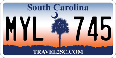 SC license plate MYL745