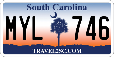 SC license plate MYL746