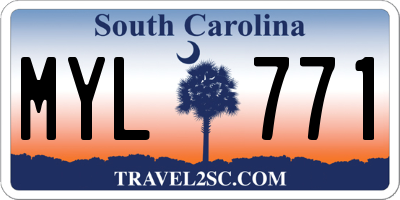 SC license plate MYL771