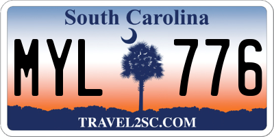 SC license plate MYL776