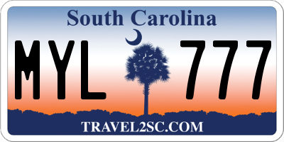 SC license plate MYL777