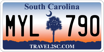 SC license plate MYL790
