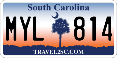 SC license plate MYL814