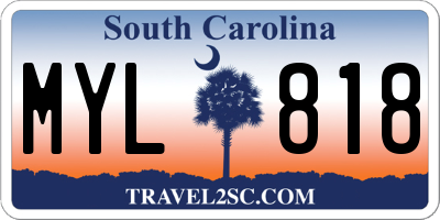 SC license plate MYL818