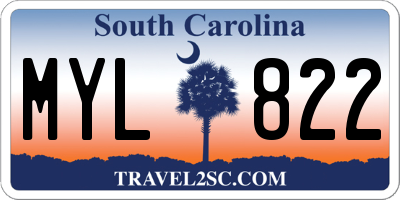 SC license plate MYL822
