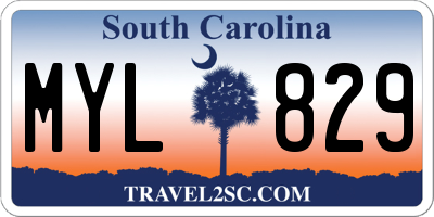 SC license plate MYL829