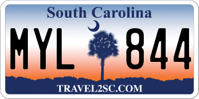 SC license plate MYL844