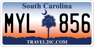 SC license plate MYL856