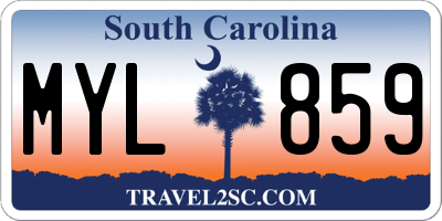 SC license plate MYL859