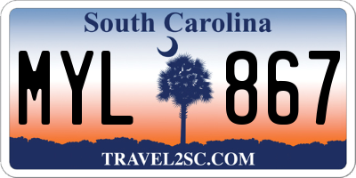 SC license plate MYL867