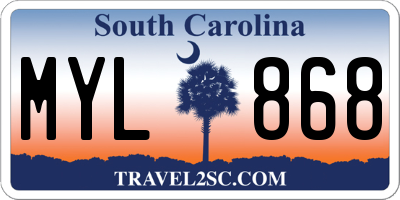 SC license plate MYL868