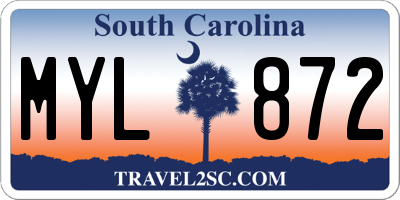 SC license plate MYL872