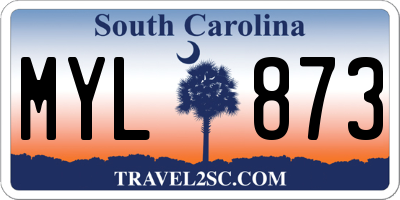 SC license plate MYL873