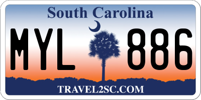 SC license plate MYL886