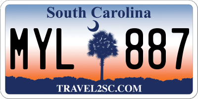 SC license plate MYL887