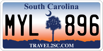 SC license plate MYL896