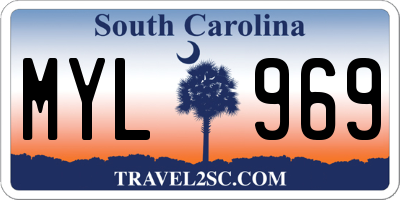 SC license plate MYL969
