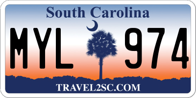 SC license plate MYL974