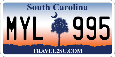 SC license plate MYL995