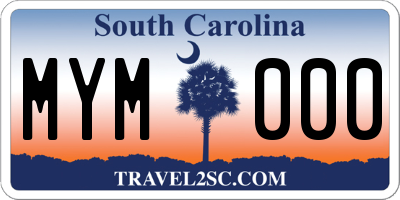 SC license plate MYM000
