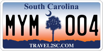 SC license plate MYM004