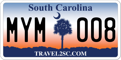 SC license plate MYM008