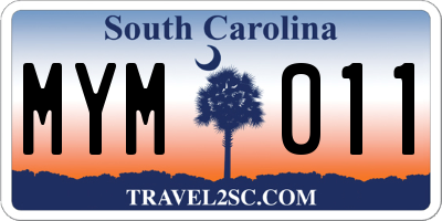 SC license plate MYM011