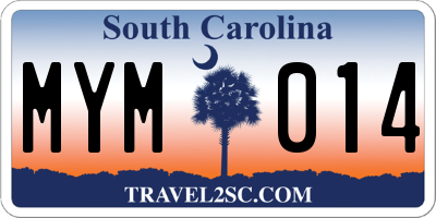 SC license plate MYM014