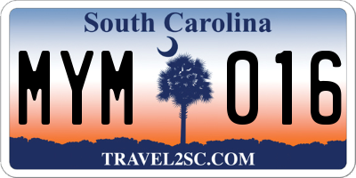 SC license plate MYM016